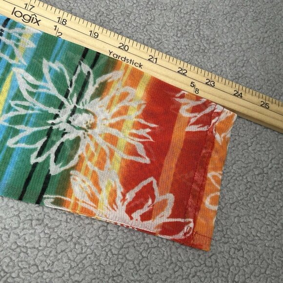 Damee Inc Jacket Womens Medium Rainbow Floral Mesh Studded Zip Stretch Vintage - Picture 11 of 13